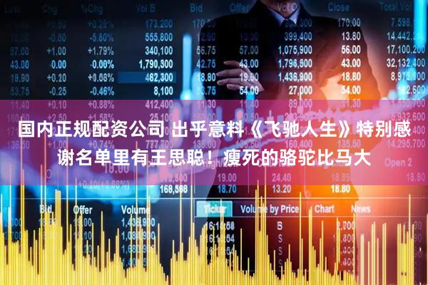 国内正规配资公司 出乎意料《飞驰人生》特别感谢名单里有王思聪！瘦死的骆驼比马大